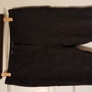 Zara Size L Jacquard Trouser/Pant, Black